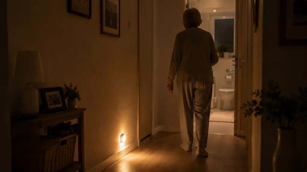 Frau im Rollstuhl besichtigt mit einer Maklerin eine barrierefreie Wohnung